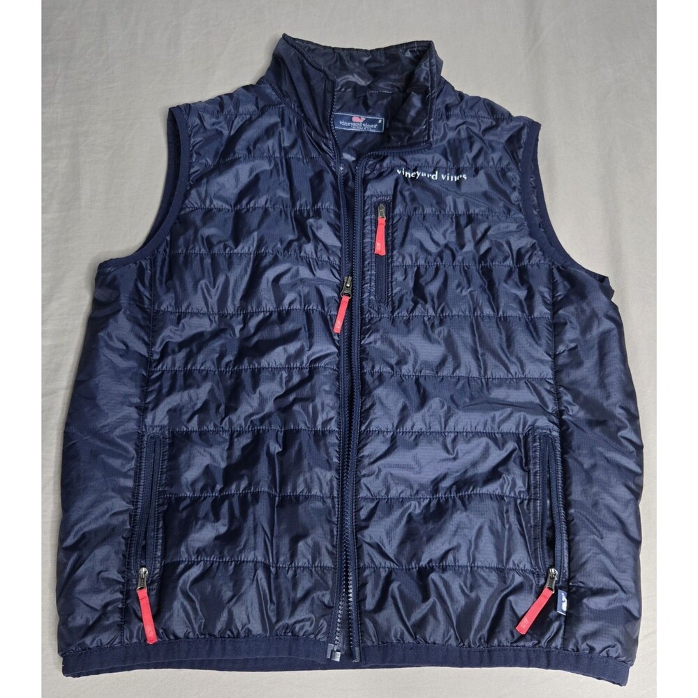 Vineyard Vines Vest Youth XL Blue Full Zip Puffer Primaloft Softshell Regular